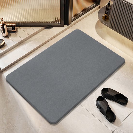 Badmat van diatomeeënaarde – Superabsorberende, sneldrogende mat van steen, antislip, natuurlijke vloermat voor badkamer en keuken, gemakkelijk schoon te maken, modern design, schimmelwerende en geurvrije douchemat, Stijl 1,40*30*0.9cm