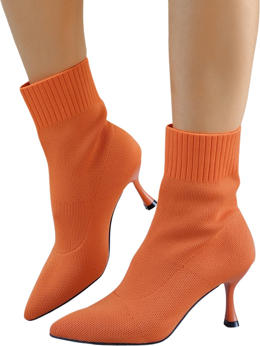 Currero Dames Cowboy Laarzen Hoge Hak Enkellaarzen Kniehoge Western Boots Chelsea 39 Oranje