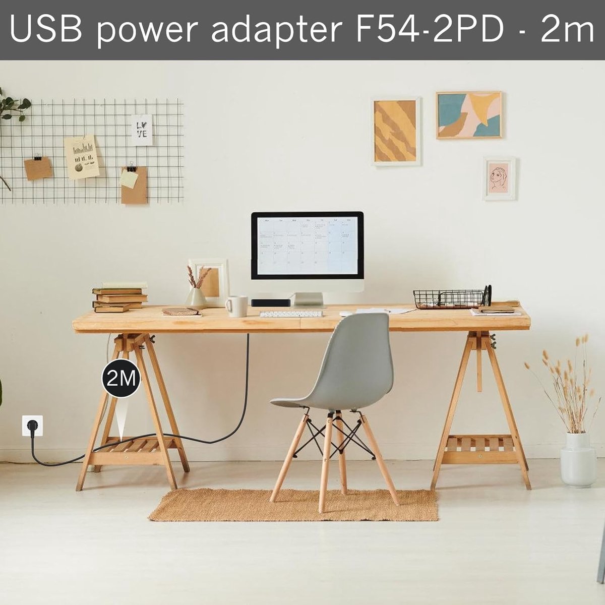 Meervoudige Stekkerdoos - Zwart - 18,8 x 14 cm - Met 5 USB A en 1 Type C Snellaadpoorten - Voor Thuis en Kantoor