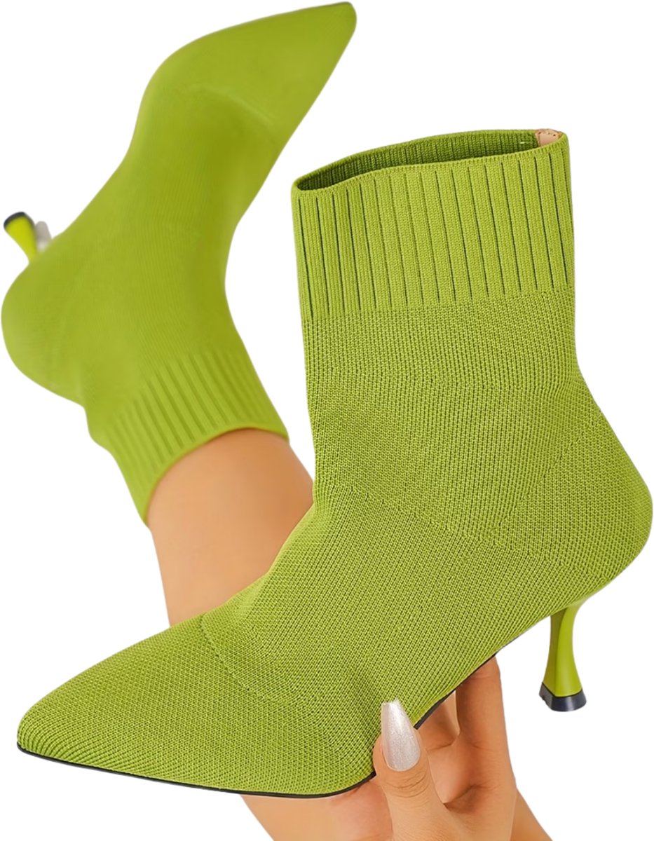 Currero Dames Cowboy Laarzen Hoge Hak Enkellaarzen Kniehoge Western Boots Chelsea 36 5 Groen