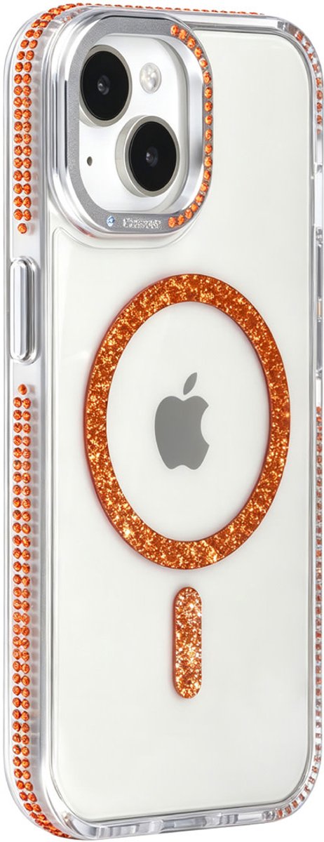 TUNIQ telefoonhoesje voor Apple iPhone 15 - Diamond MagSafe TPU+PC - Oranje