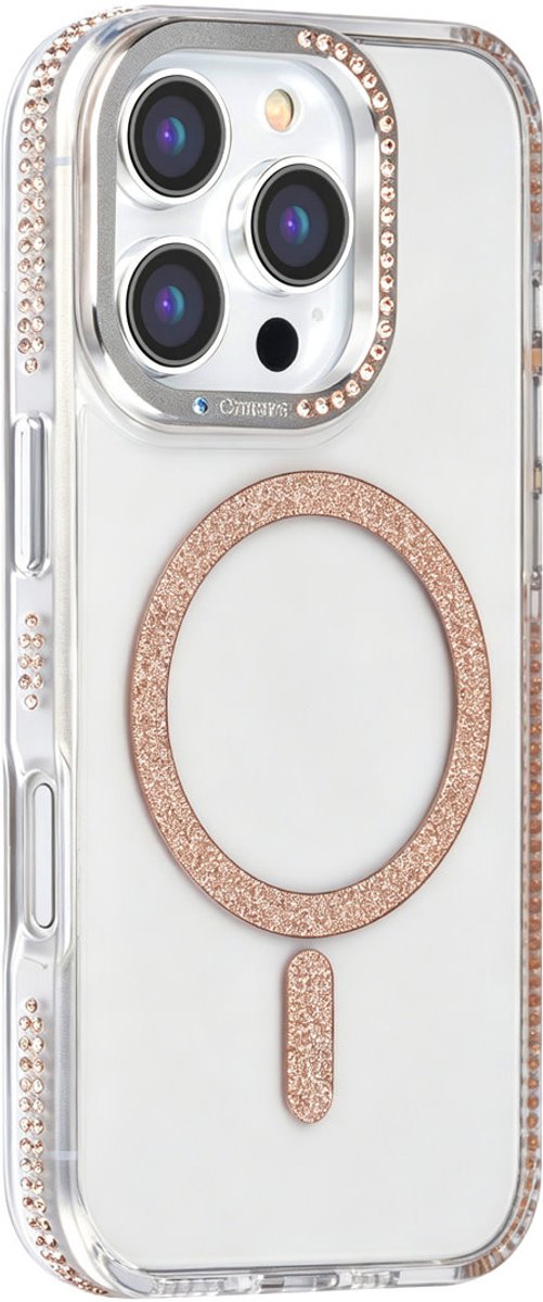 TUNIQ Backcover hoesje voor Apple iPhone 16 Pro - Diamond MagSafe TPU+PC - Goud