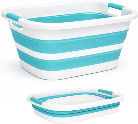 Wasmand Opvouwbaar - Wasbak Bak - Was Sorteren - Stevig Flexibel Materiaal - 26 Liter - Grijs — afbeelding 5