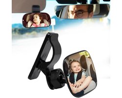 Namajunas - Autospiegel Baby - Autospiegel - Met Klem - 360° Draaibare Achterbank Spiegel voor Auto - Convex Spiegelontwerp - Autospiegel Baby voor Achterbank - Achterbank Spiegel Baby - Universeel - Eenvoudig te Monteren