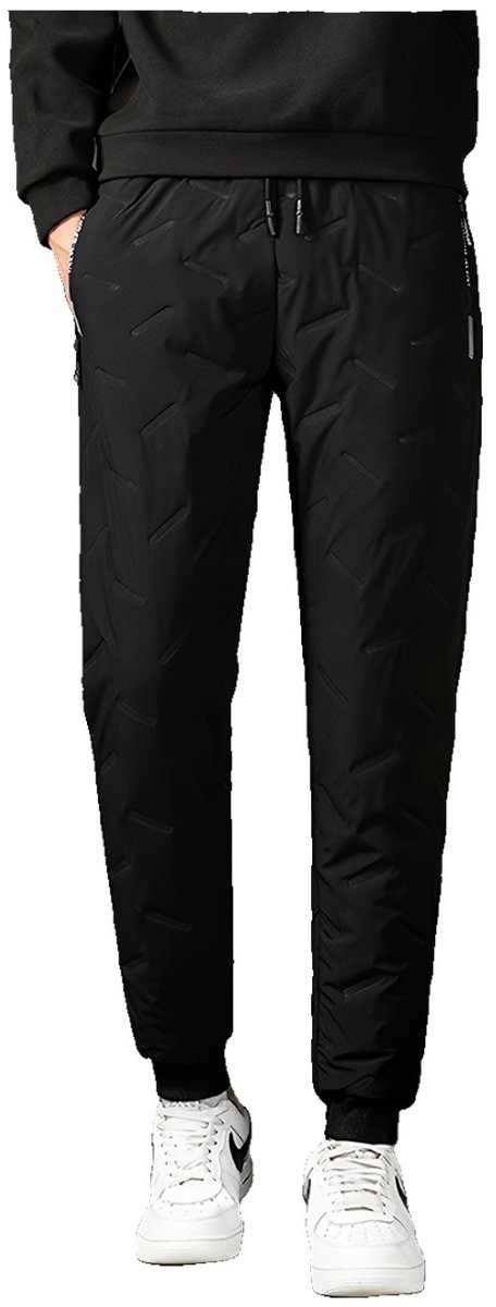 Currero Warme Broek Heren Thermo Fleece Winterbroek Joggingbroek Sweatpants Zwart