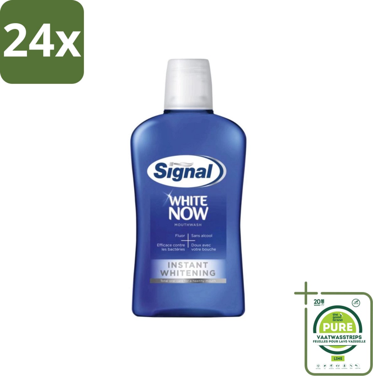 Signal - White Now - Mondwater - 0 % Alcohol - 500 ml - Voordeelverpakking - 24 stuks - Mondwater - Signal