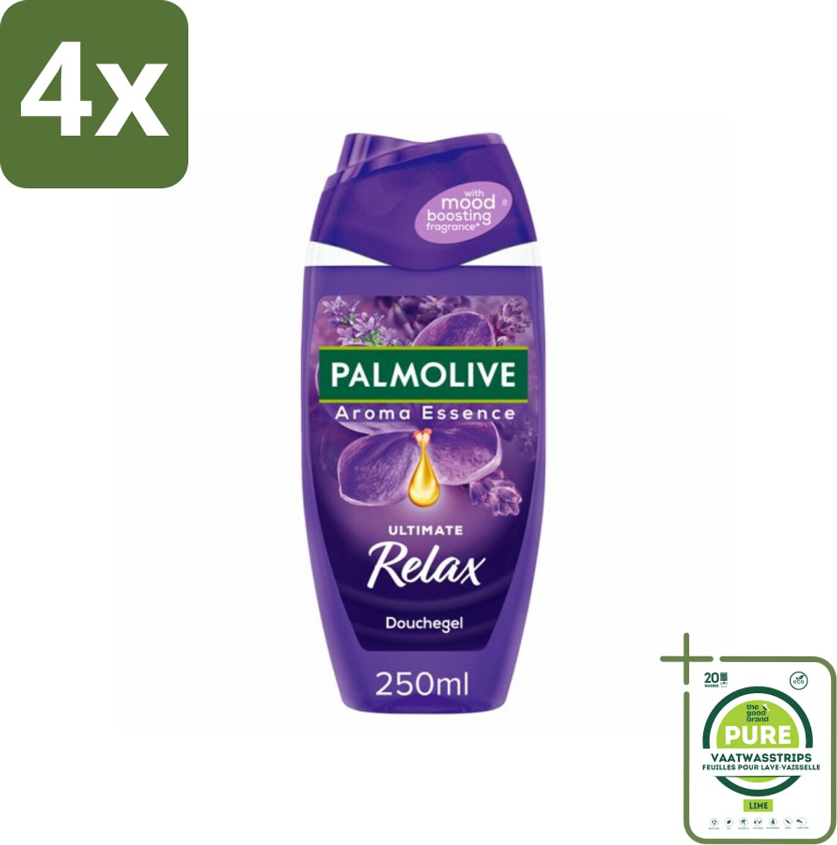 Palmolive - Arroma Essence - Douchegel - Lavendel & Ylang Ylang - Ultimate Relax - 250 ml - Voordeelverpakking - 4 stuks - Douchegel - Lavendel