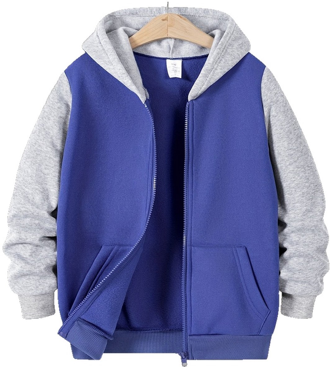 Currero Vest Jongens Met Rits Sweater Jongen Cardigan Gebreid Sweaters Hoodie Warme Trui Lange Mouw 13 Jaar Blauw