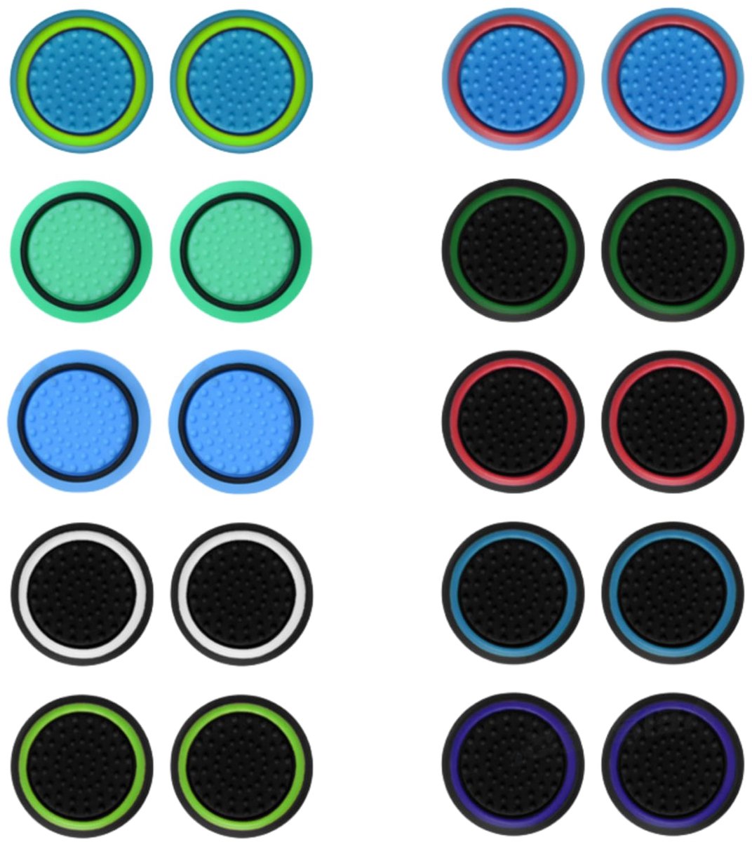 Joystick-doppen, Thumb Grips, 20 stuks, PS5-controller, accessoires, siliconen, joystick-bescherming, opzetstukken - ShopVlot