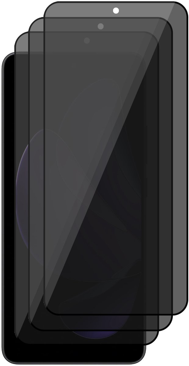 Privacy Screenprotector geschikt voor Oppo Reno 13F / 13 FS – 3 Stuks – Full Cover Gehard Glas – Anti Inkijk – Privacy Filter