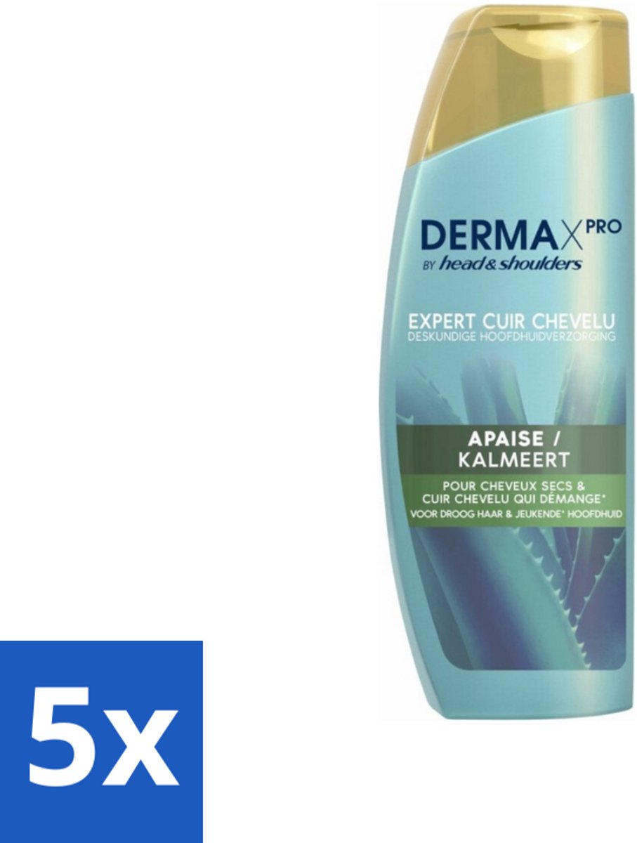5 x Head & Shoulders - DermaX Pro - Anti-Roos Shampoo - Kalmeert - 470 ml - Anti-roos Shampoo - Droge Hoofdhuid - Jeuk - Hoofdhuid Verzorging - Kalmerend Shampoo