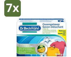 7 x Dr.Beckmann - Vlekkenverwijderaar - Ossengalzeep Met Aloë Vera - Witte en Gekleurde Was - 100g - Vlekkenverwijderaar - Textiel Reinigen - Tapijt Reinigen - Meubel Reinigen - Aloë Vera