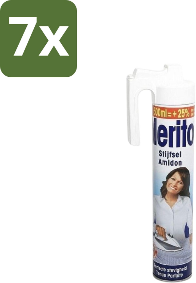 7 x Merito - Stijfsel - 500 ml - Stijfsel Linnen - Stijfsel Voor Linnen - Stijfsel Voor Kleding - Stijfsel Voor Kast - Stijfsel Voor Kleding Verzorging