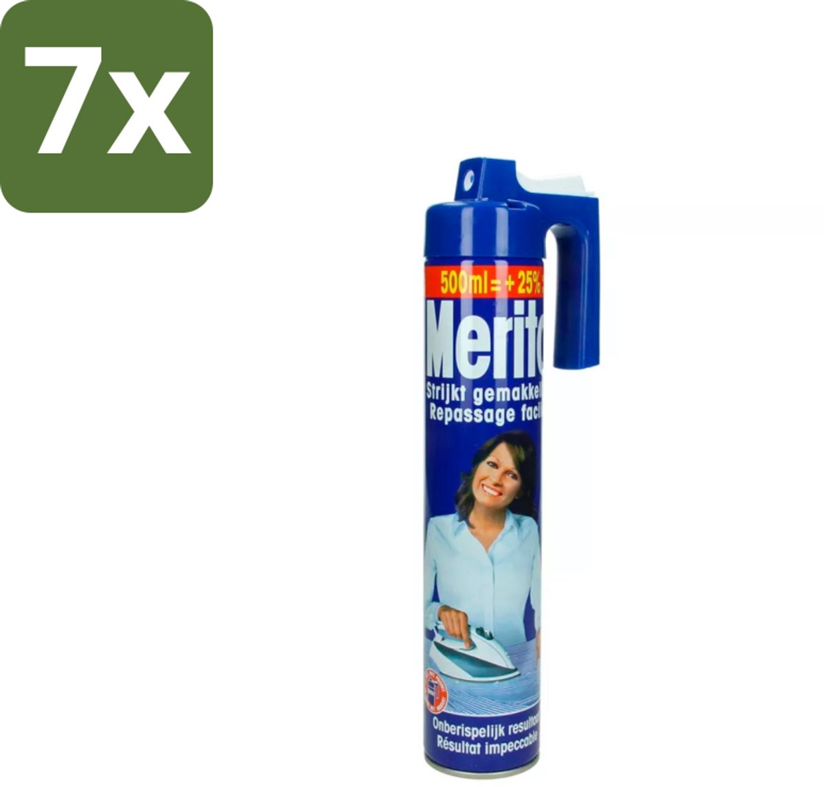 7 x Merito - Strijkspray - 500 ml - Strijkspray - Linnen Strijken - Kleuren Herstellen - Strijken Makkelijker - Frisse Geur