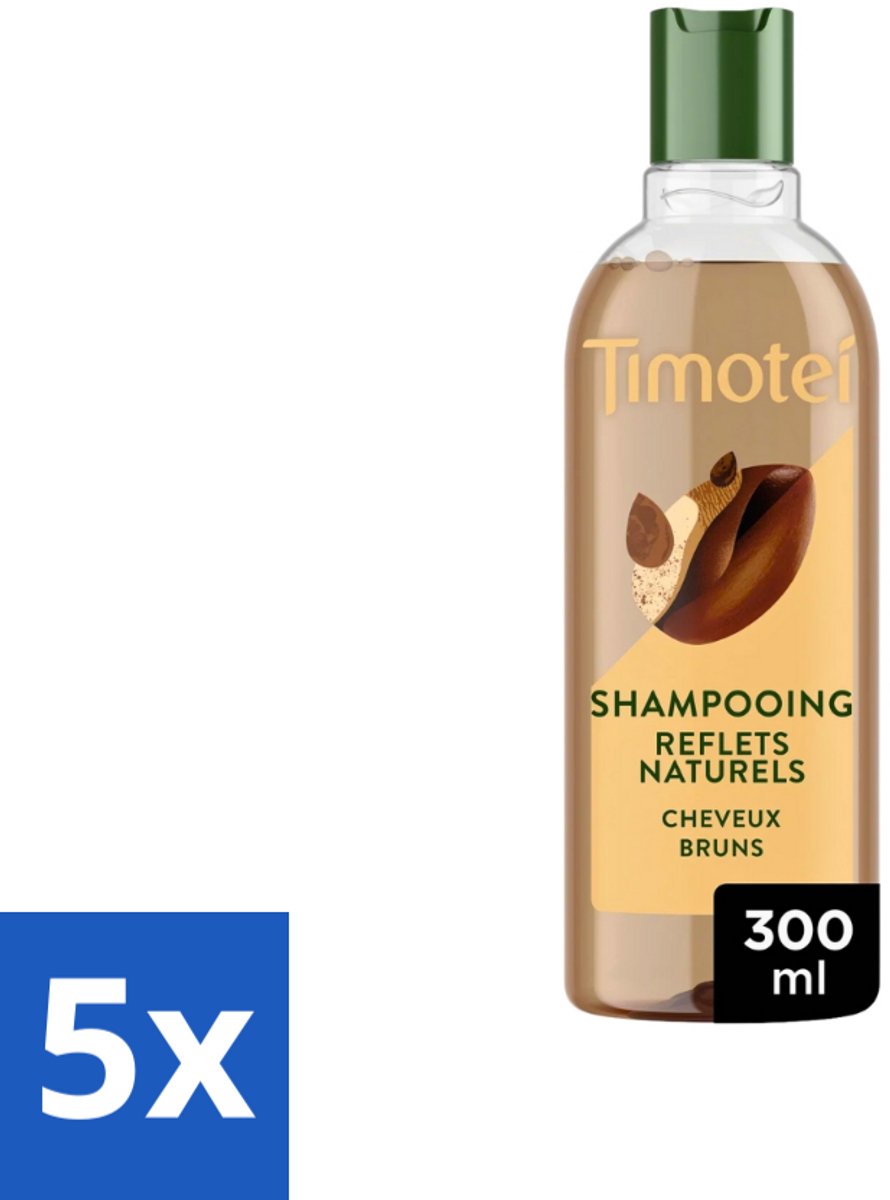 5 x Timotei - Shampoo - Intens Bruin - 300 ml - Bruin Haar Shampoo - Natuurlijke Henna Shampoo - Intens Bruin Haar - Haar Verzorging - Henna Extract