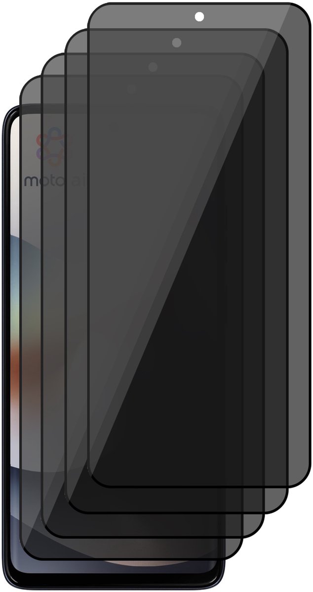 Privacy Screenprotector geschikt voor Motorola Moto G56 – 4 Stuks – Full Cover Gehard Glas – Anti Inkijk – Privacy Filter