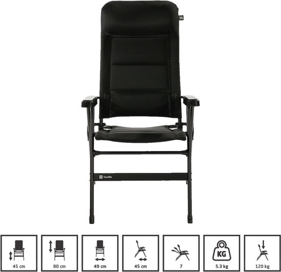 Travellife Barletta Standenstoel Comfort L - In 7 standen verstelbaar - Ventilerende en sneldrogende 2D mesh bekleding - Water- en uv-bestendig van Travellife — afbeelding 5