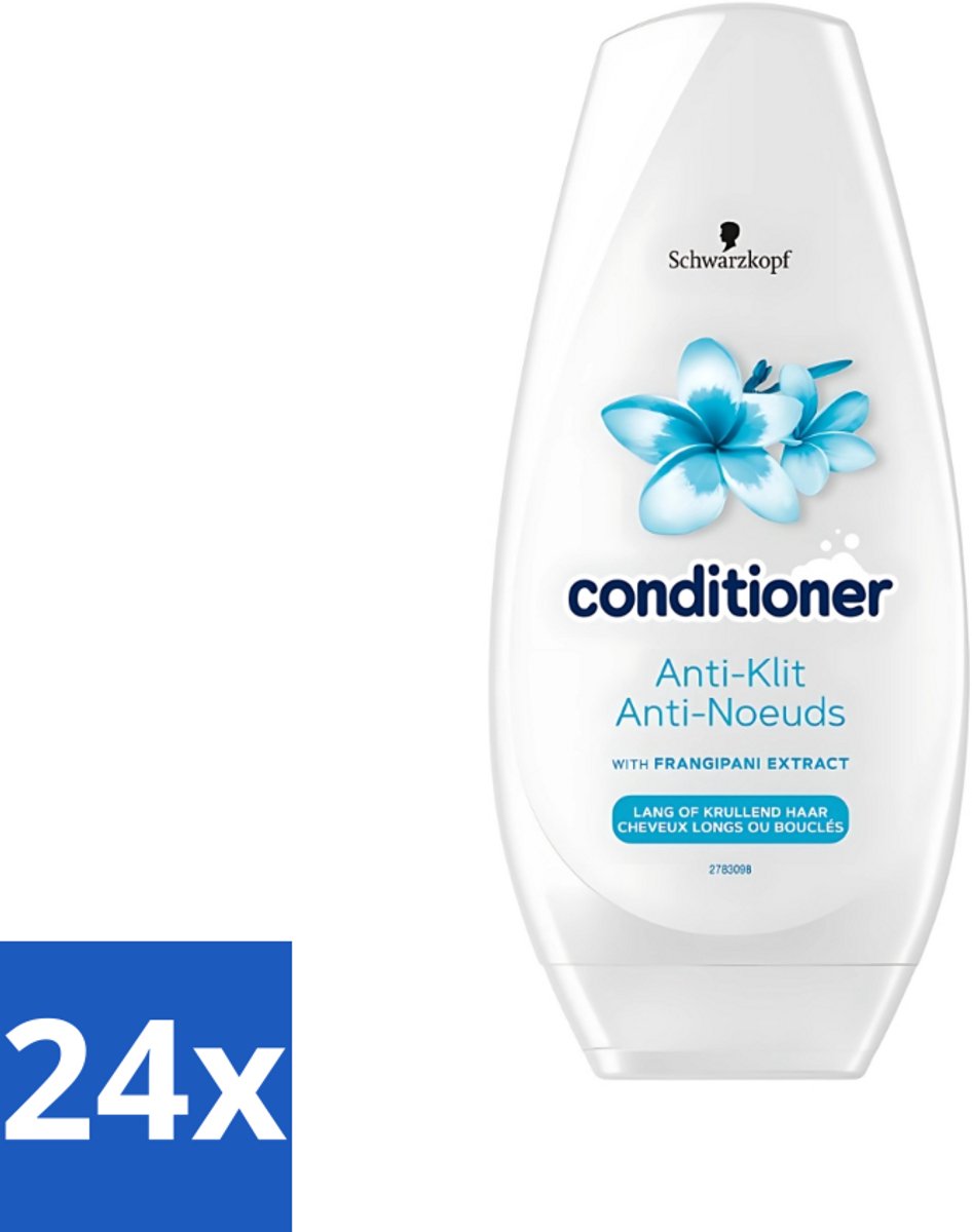 24 x Schwarzkopf - Conditioner - Anti-Klit - Lang of Krullend haar - 250ml - Haar Conditioner - Anti-klit Conditioner - Vegan Conditioner - Krullend Haar - Lang Haar