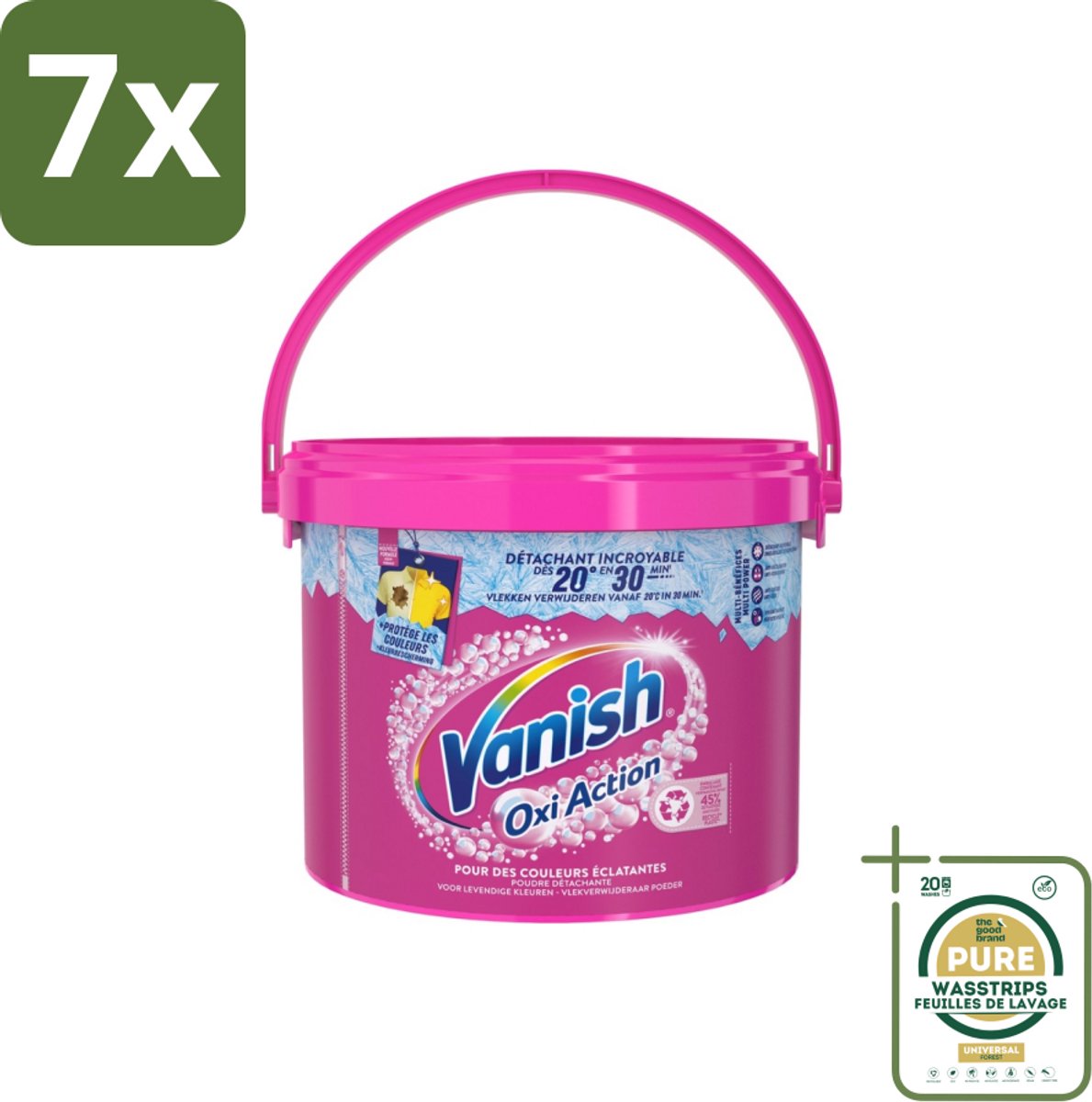 7 x Vanish Oxi Action - Vlekkenverwijderaar Poeder - Levendige Kleuren - Gekleurde Was - 2.7 Kg - Grootverpakking - Vlekverwijderaar - Wasmiddel - Kleurbehoud - Geurverwijdering - Hygiëne
