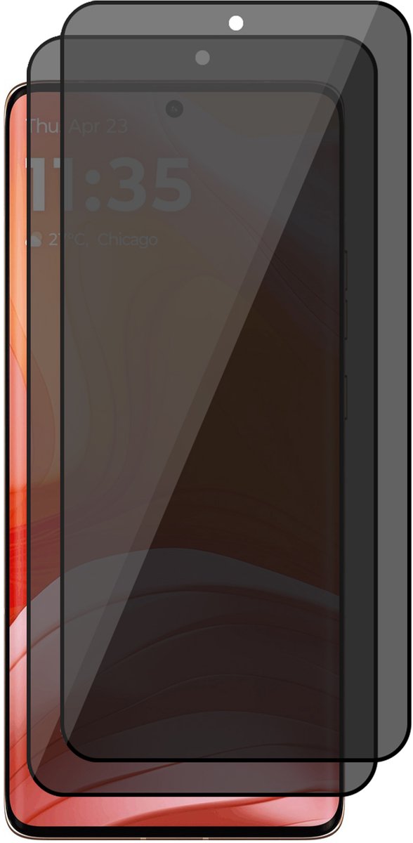 Privacy Screenprotector geschikt voor Motorola Moto Edge 50 Ultra – 2 Stuks – Full Cover Gehard Glas – Anti Inkijk – Privacy Filter