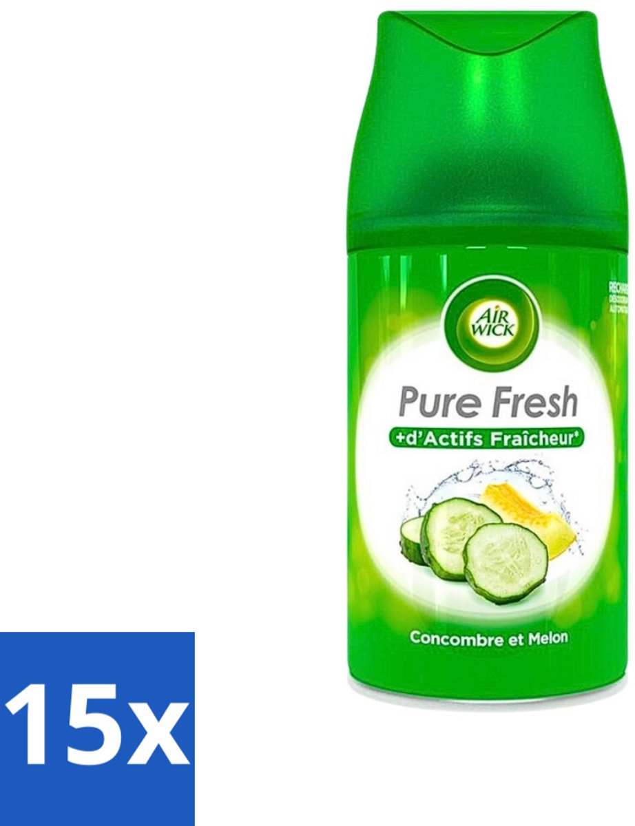 15 x Air Wick Freshmatic - Luchtverfrisser Navulling - Pure Fresh Komkommer - 250ml - Luchtverfrisser - Geurverspreider - Komkommer Geur - Frisse Geur - Geurintensiteit