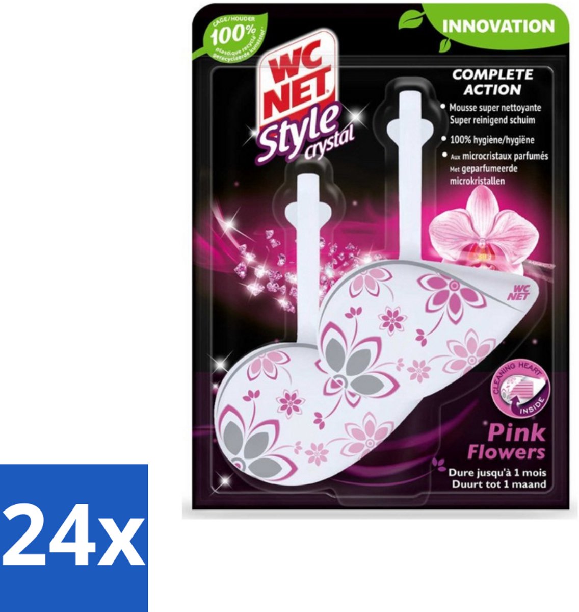 24 x WC Net - Toiletblok - Frisse Bloemen - 2 Blokjes - Toiletblok - Toilet Reiniging - Geur - Frisse Geur - Hygiëne