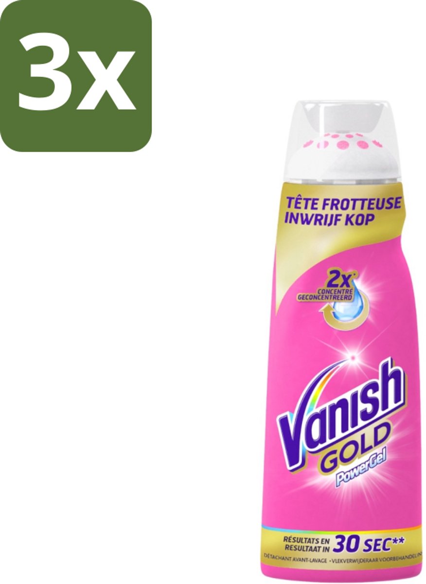 3 x Vanish Gold - Vlekkenverwijderaar Gel - Voorbehandeling - Gekleurde Was - 200 ml - Vlekverwijderaar - Was - Vlekken - Voorbehandeling - Wasmachine