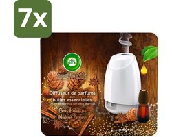 7 x Air Wick Essential Mist - Starterkit - Edelhout - 20ml - Essentiële Olie - Geurverspreider - Kostbaar Hout - Luchtgeur - Warme Geur