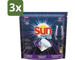 3 x Sun Optimum - All-in-1 - Vaatwasmiddel - Capsules - Maandbox - 30 Capsules - Vaatwasmiddel - Vaatwasmiddel Capsule - Vaatwasmiddel All-in-1 - Vaatwasmiddel Voor Vaatwasser - Vaatwasmiddel Met Spoelglans