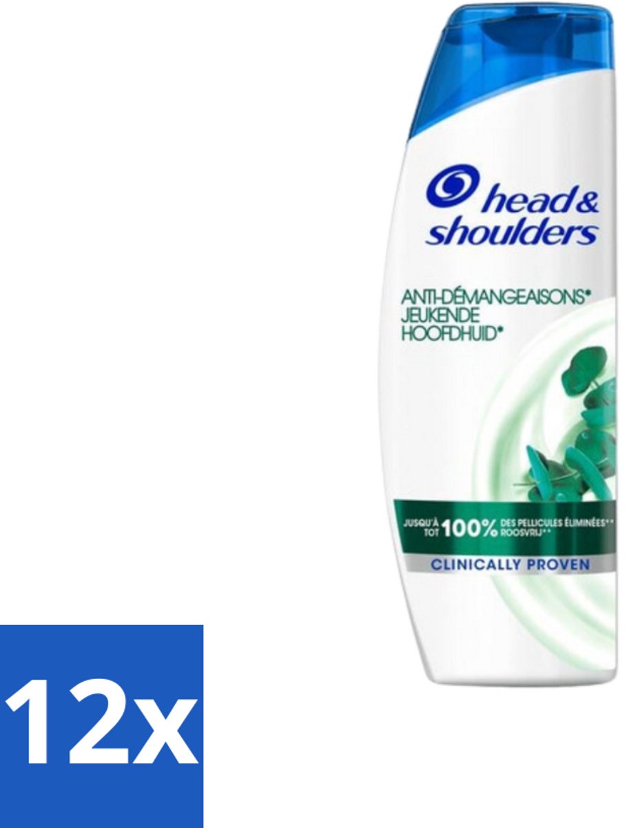 12 x Head & Shoulders - Anti-Roos Shampoo - Jeukende Hoofdhuid - 285 ml - Roos Shampoo - Anti-roos Shampoo - Jeukende Hoofdhuid - Hoofdhuidverzorging - Roosvrij Haar