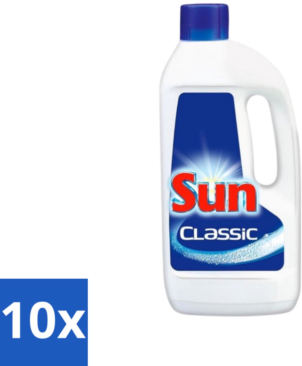 10 x Sun Classic - Vaatwasmiddel Gel - 75 Wasbeurten - Vaatwasmiddel Gel - Vaatwasmiddel - Vaatwasmiddel Gel 75 Wasbeurten - Vaatwasmiddel Voor Vaatwasser - Vaatwasmiddel Vet Verwijderen