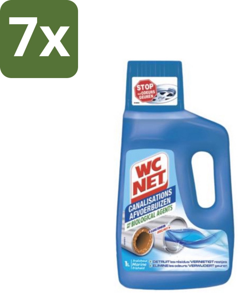 7 x WC Net - Ontstopper - Afvoerbuizen onderhoud - Biologische Formule - 1L - Afvoerbuizen Onderhoud - Biologisch Afvoerbuizen Onderhoud - Leidingen Reinigen - Afvoerbuizen Reinigen - Afvoerbuizen Geur