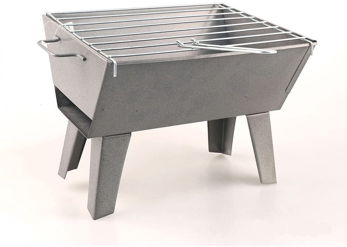 Solidchoice - Rechthoekige Draagbare Tafelbarbecue - Roestvrij Staal - 30 x 24 cm