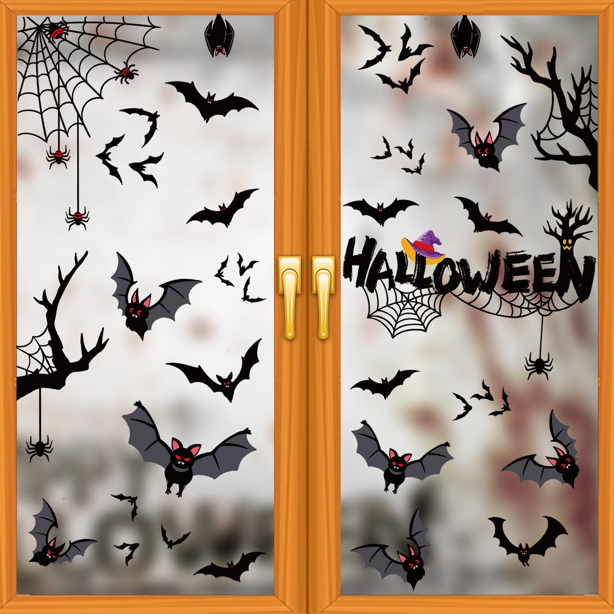 Halloween Raamdecoratie - Raamstickers Halloween - Halloween Decoratie - Halloween versiering - Halloween-Herbruikbare raamstickers - Feestdecoraties- 2stuks - 20x30cm
