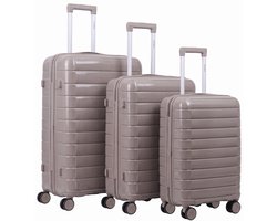 FLY & BYE FLY&BYE® Kofferset Classic - S/M/L - 3 Delig - Complete Set - 35 Handbagage + 60 en 94L Ruimbagage - Cijferslot - Taupe