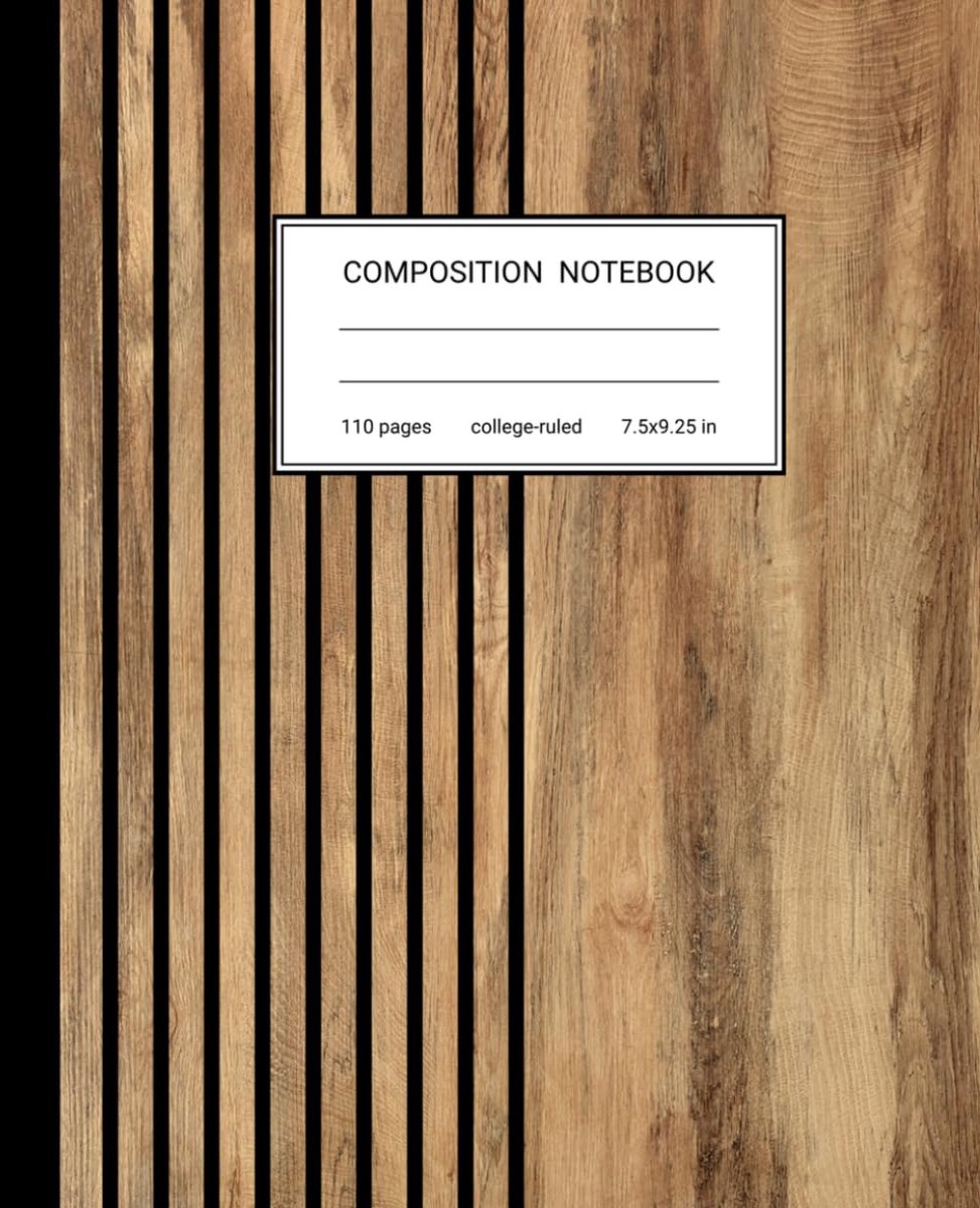 Composition Notebook - Rustic Brown Wood Slats Journal: Cute Aesthetic College Ruled Notebook for School, College, and - ShopVlot