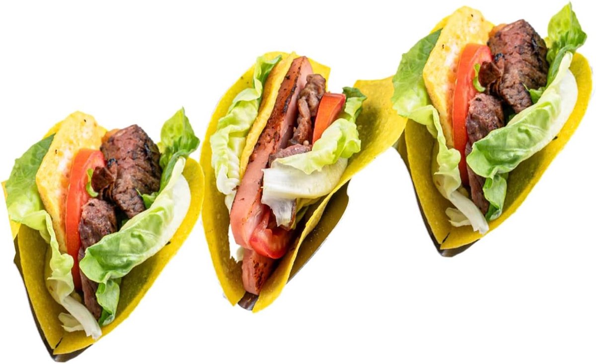 Taco Houder - Tortilla Schaal - Feestelijk Dineren - Ovenbestendig RVS - Houdt 3 Taco's Vast - Zilverkleurig