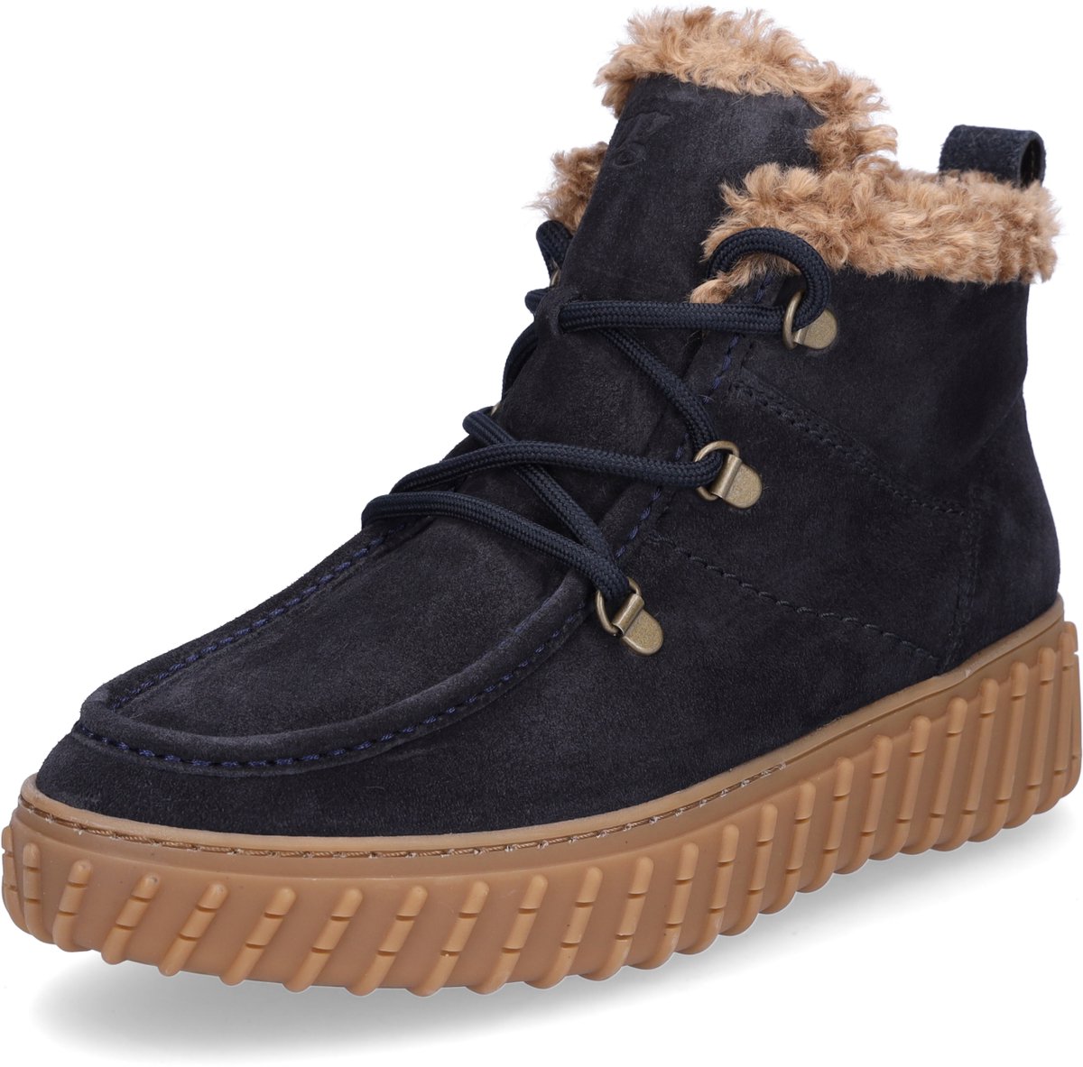 Paul Green dameslaars met veters blauw