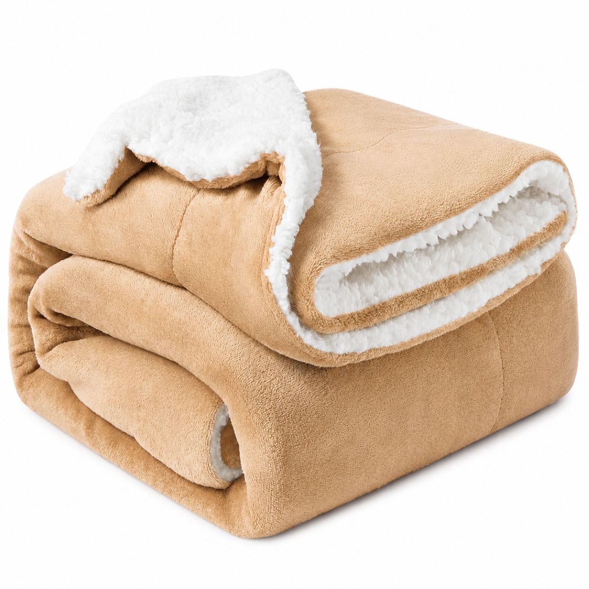 Ceruzo Sherpa Fleece Deken 150x200 cm - Zand Beige - Zachte Plaid - Wasbaar 30°C