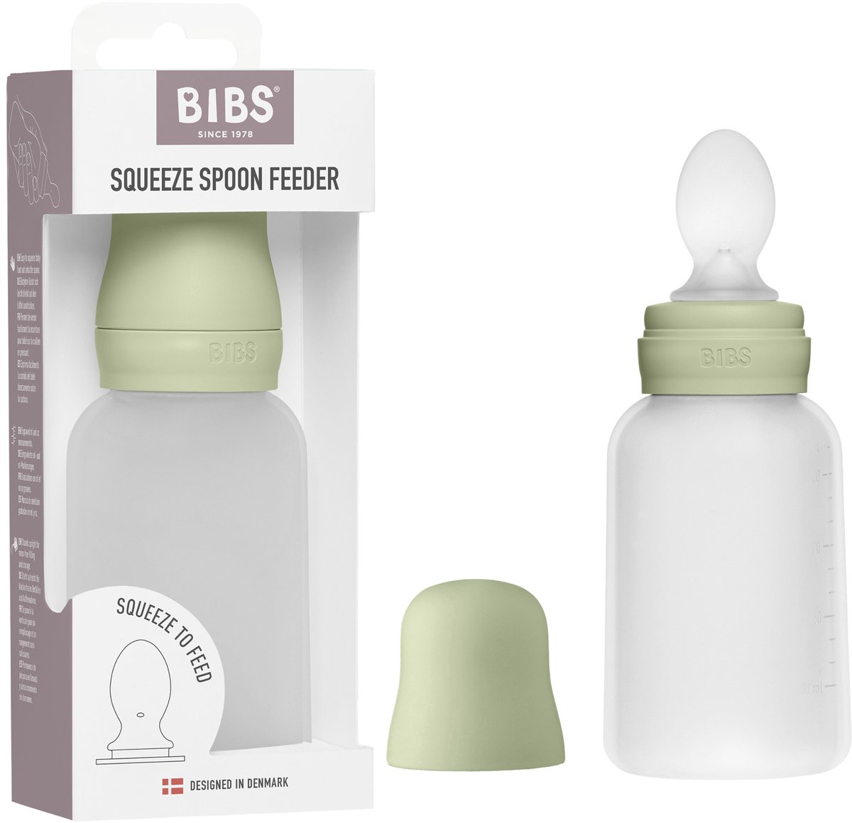 BIBS Knijplepel voor zelf voeden - 6+ mnd - Sage