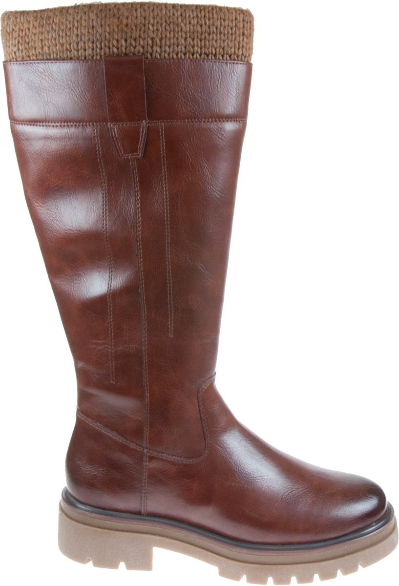 Marco Tozzi 2-26681-41 375 Hoge bruine leren laarzen gevoerde boots maat 36
