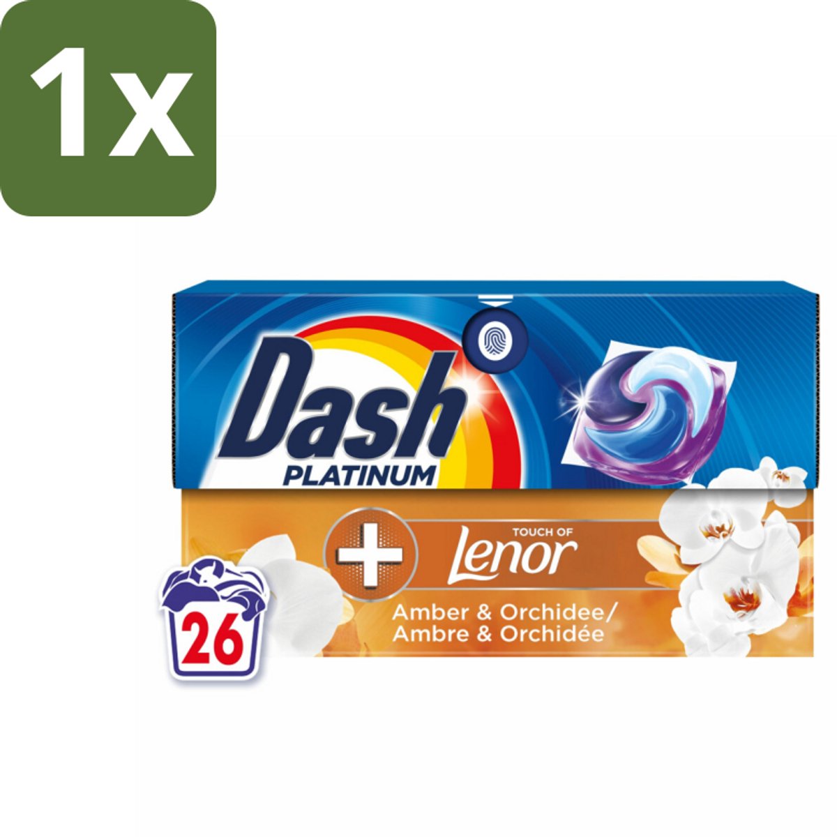 Dash – Wasmiddelcapsules – 4in1 Pods Amber & Orchidee – 26 capsules - 1 stuk