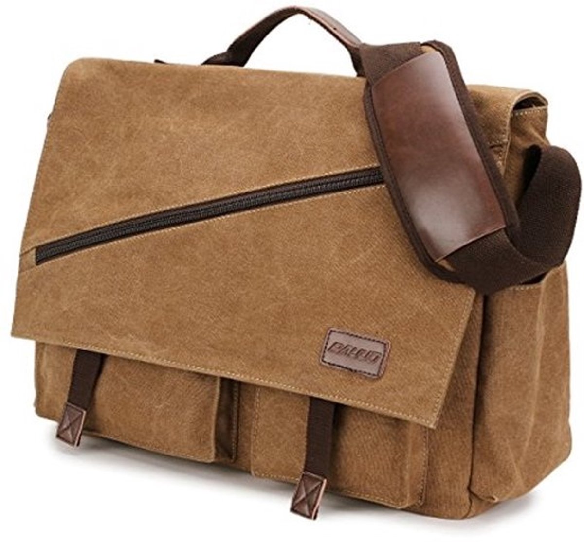 Waterdichte Canvas Schoudertas voor Laptop 14-17 Inch