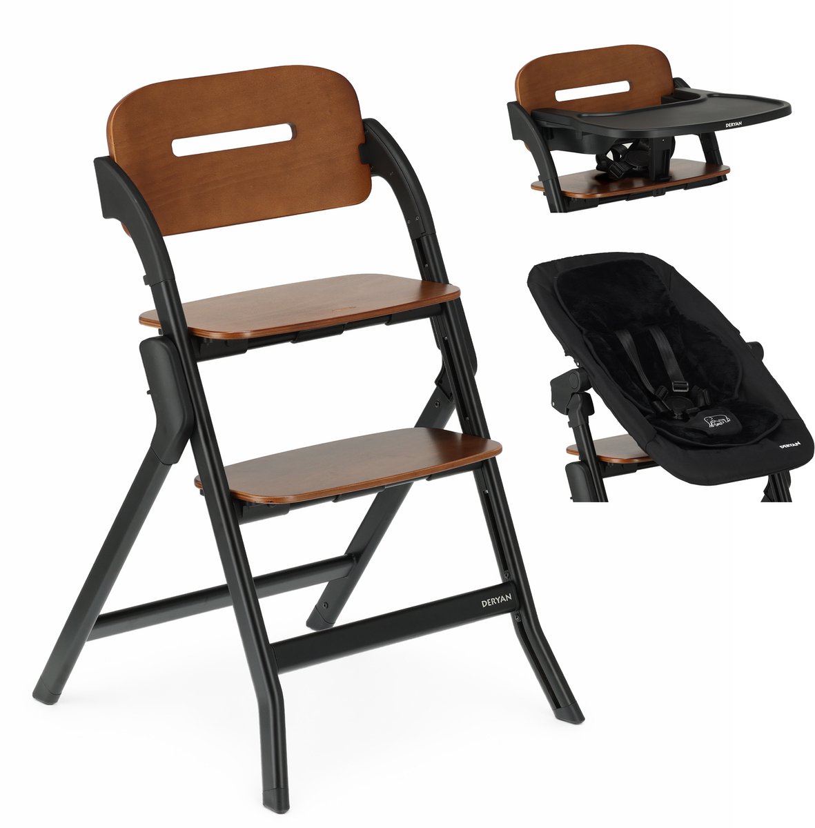 Deryan Oak Luxe Kinderstoel met Bouncer - Zwart