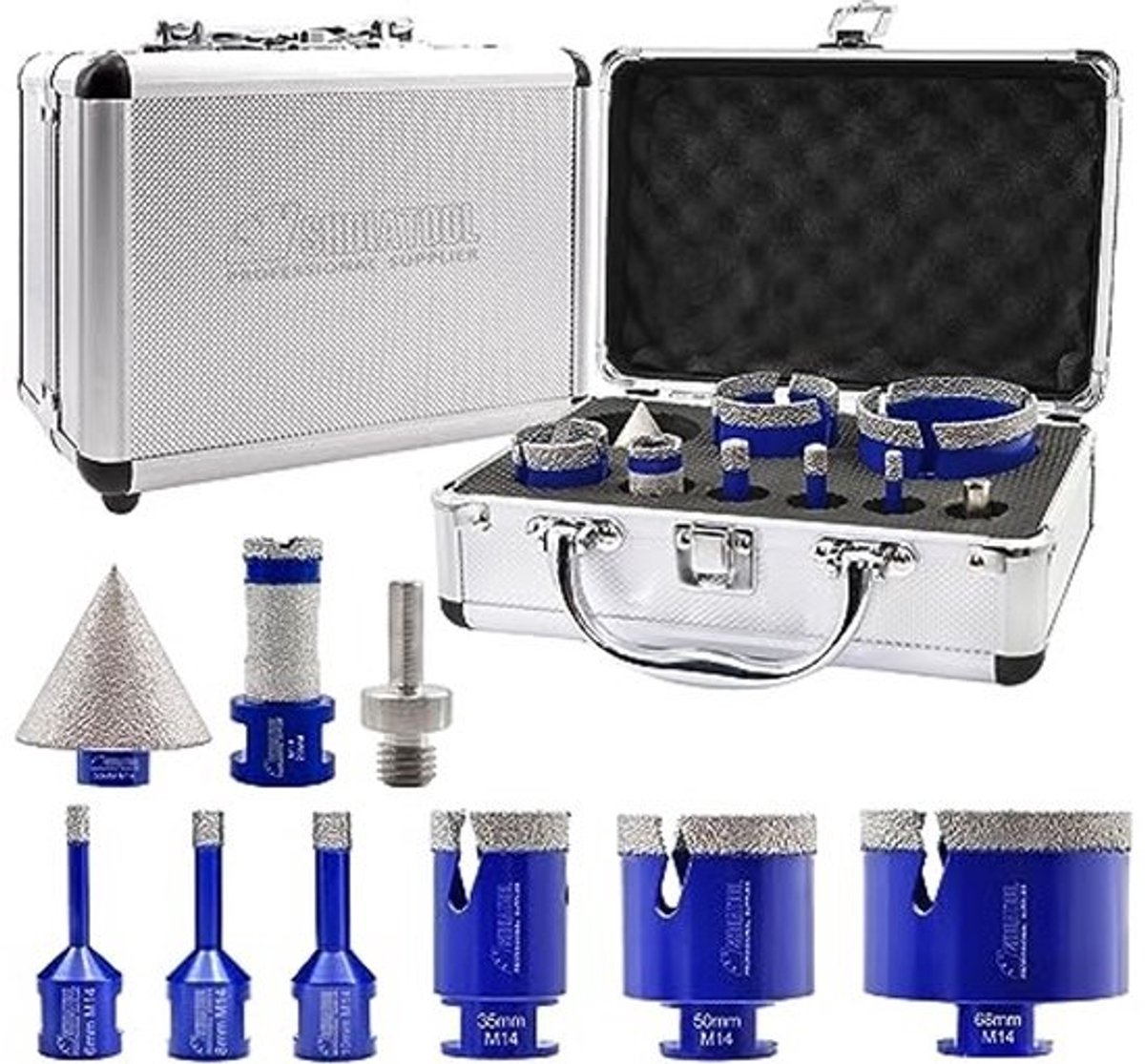 Diamantboorkronen Set - 9 Delig voor Tegels en Boormachines