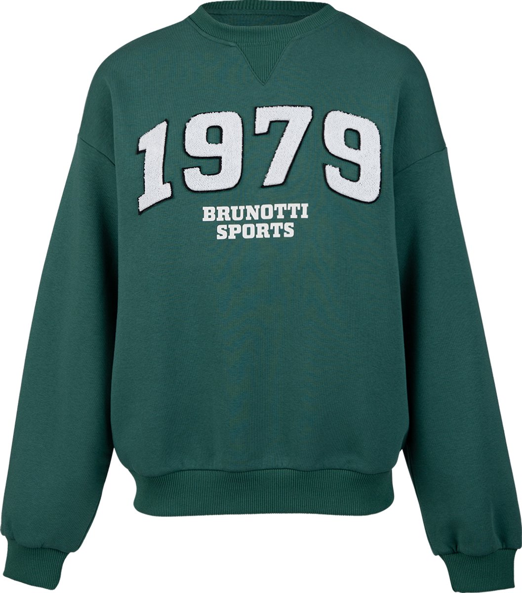Brunotti - Aldora Sweater Dames - Hunter Green - Trui - Crewneck - Loose fit - Rib Details - S
