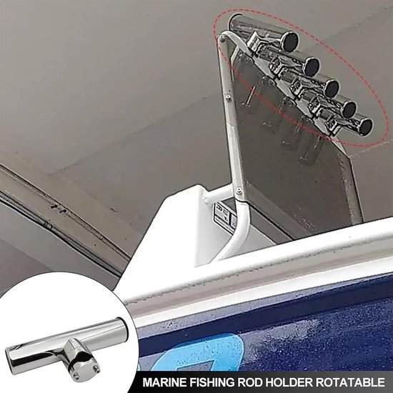 RVS Vissportsteun voor Boot, Geschikt voor Offshore en Jachtvissen, Verstelbare 19mm tot 25mm Steun voor Hengels — afbeelding 4