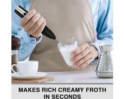 Handmelkschuimer Geschikt voor 2 accessoires, oplaadbaar, Geschikt voor latte macchiato en milkshakes.