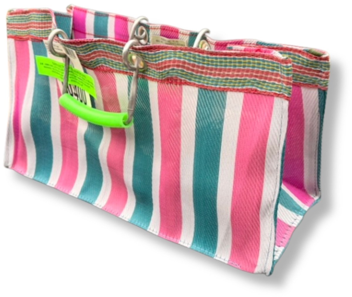 PUEBCO - retro tas - roze x groen - langwerpig - 100% recycled plastic