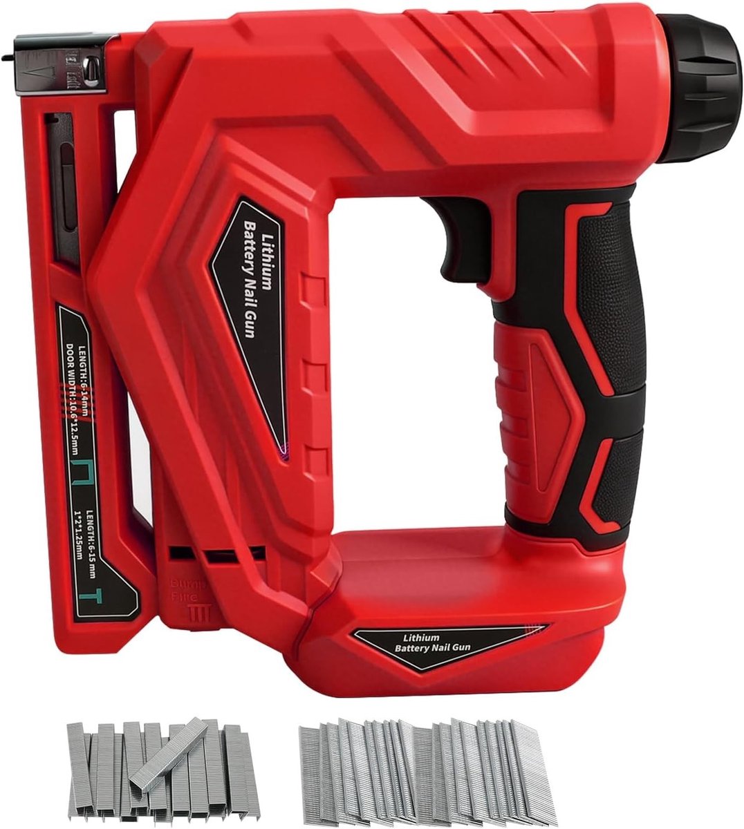Draadloze Nagelpistool voor Houtbewerking, 2-in-1 Accu Nagelgun met 1000 Nagels en 1000 Nietjes, Geschikt voor 18V Accu's, Ideaal voor DIY Projecten en Klussen